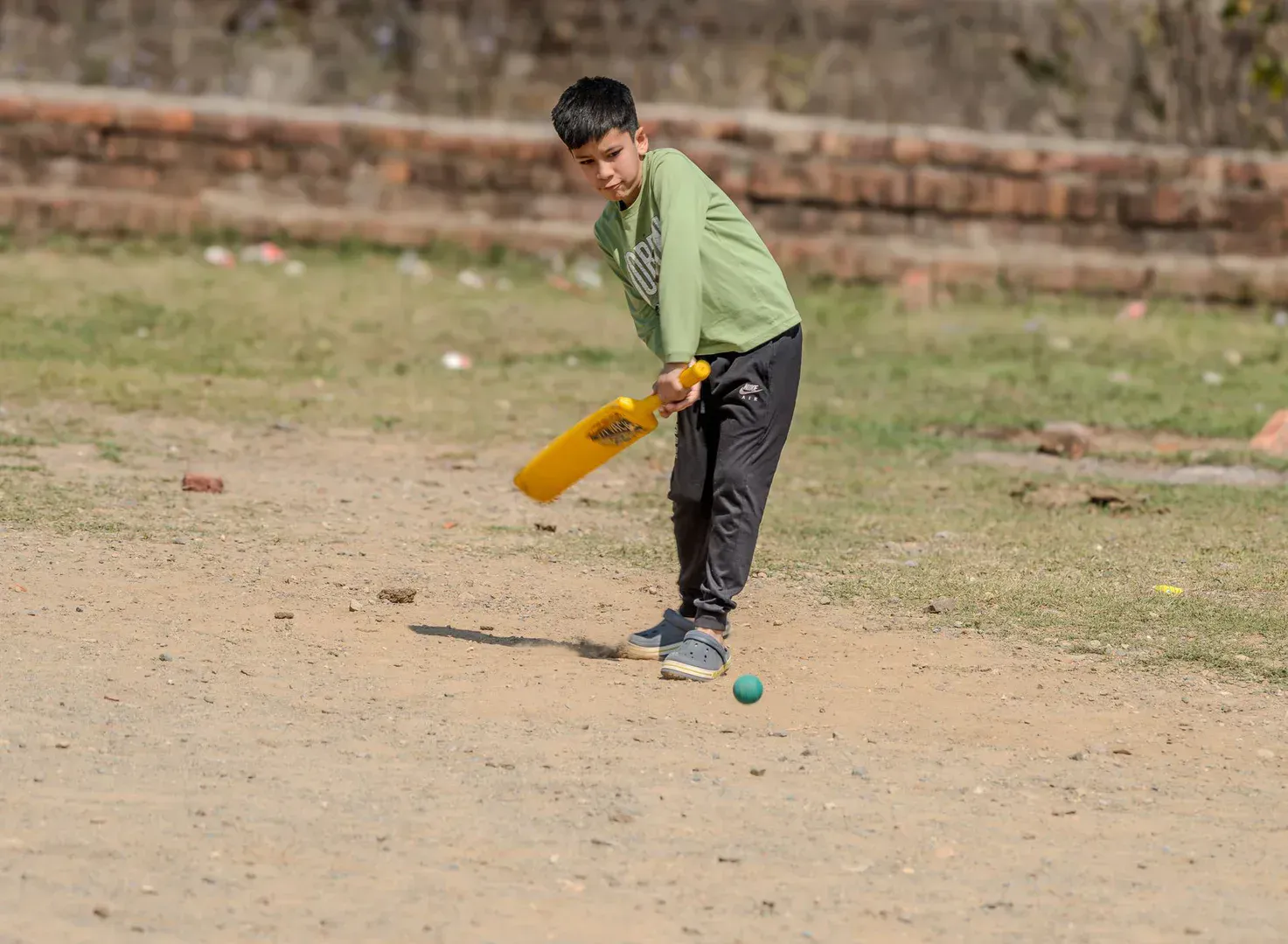 Backyard Cricket set on a lawn, ready to play