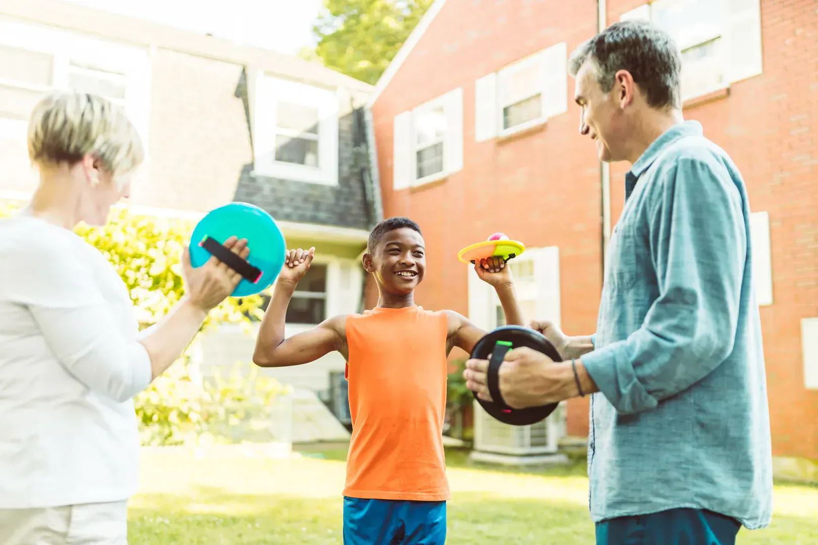 Bottle Bash set on a lawn, ready to play