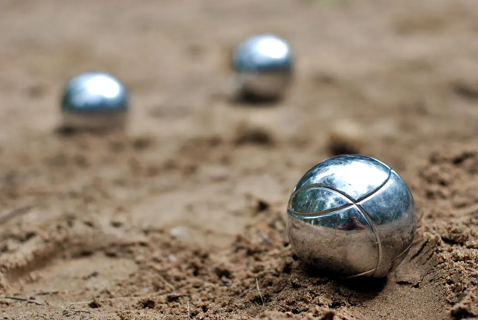 Pétanque set on a lawn, ready to play